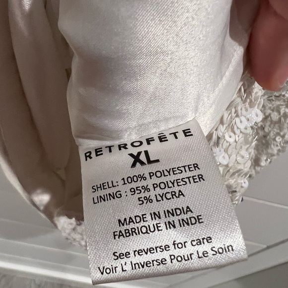 NWT Retrofete white sequin fringe Cassandra mini dress - Picture 11 of 12